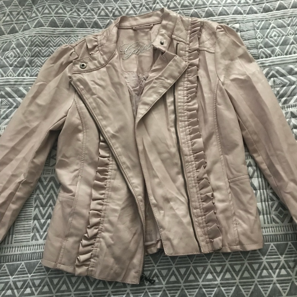 Baby pink leather jacket
